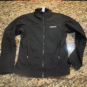 Patagonia Adze Softshell‎ Jacket Womens Small Black Full Zip Windproof